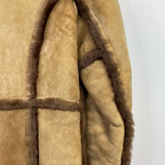Vintage Bermans Sheepskin Leather Shearling Western Fargo Rancher Coat Women 12 - Picture 10 of 17
